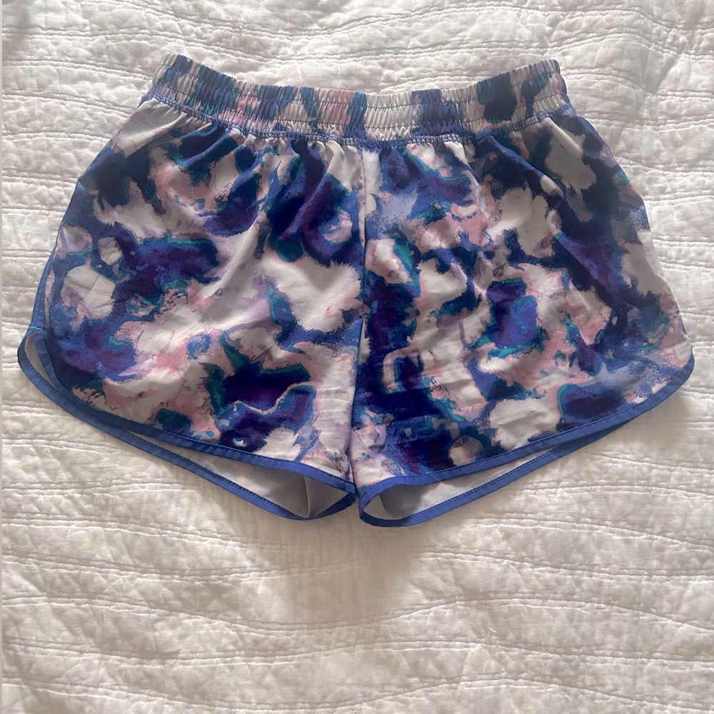 Champion purple, white, blue shorts w/ underwear lining & drawstring (Small)